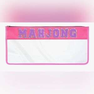Mahjong Pink Gold Game zippered Tile Case for pieces